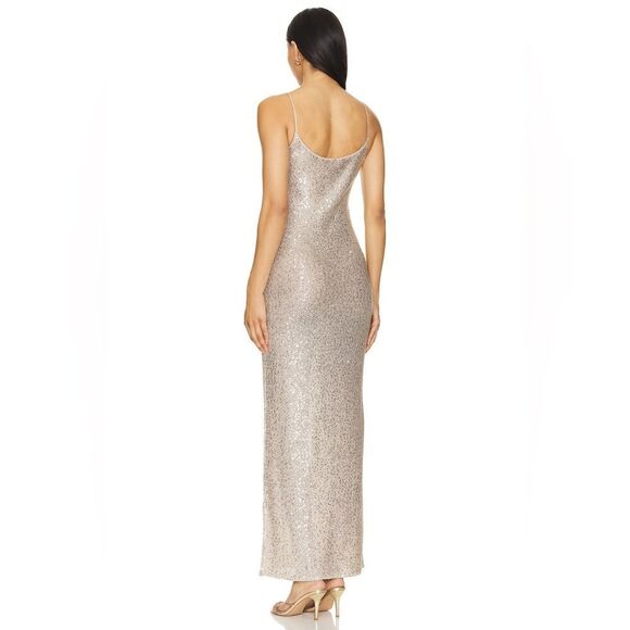 Lovers + Friends ROSSA MAXI DRESS in champagne size xs NWT - Picture 2 of 6